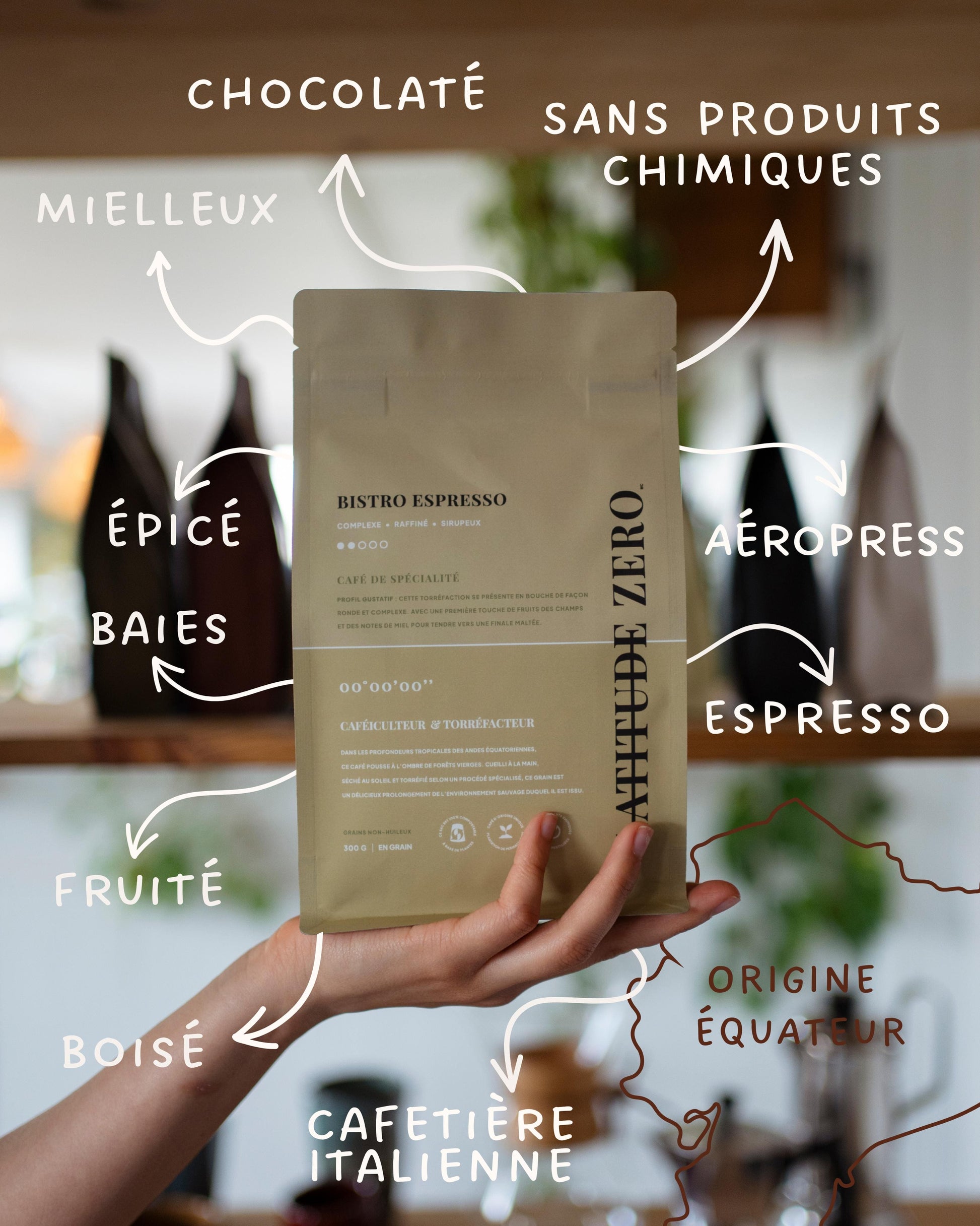Boite de conservation pour le café en métal à rayures collection AU BISTROT noir Boite de conservation pour le café en métal à rayures collection AU BISTROT noir